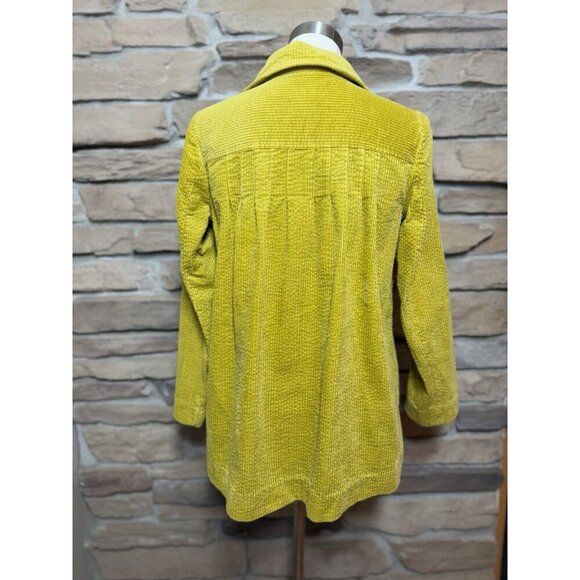 J Jill Women's Corduroy Shacket Size Petite Small Green Yellow - Picture 3 of 10